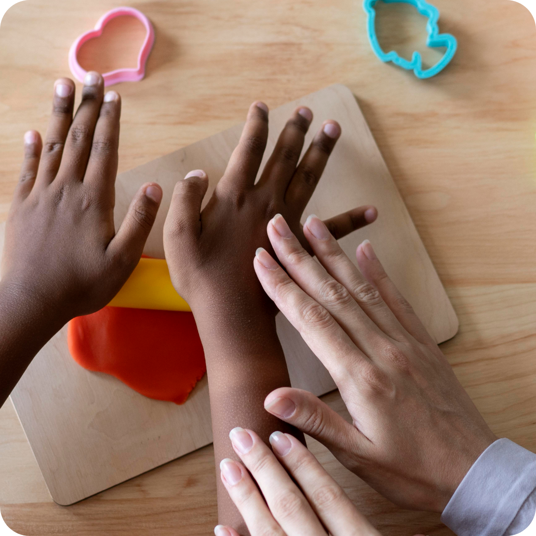 two people hands showing care